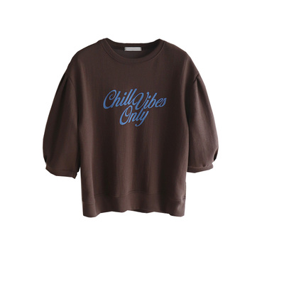 独特气质灯笼中袖T恤百搭宽松