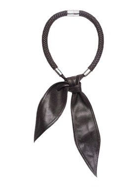 小羊皮意大利手工编织打结皮项圈