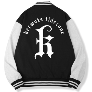 KERWATS欧美潮牌字母印花加肥加大情侣夹克外套无性别男女棒球服