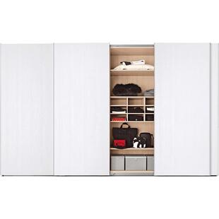 定制现代简约推拉门衣柜家用卧室整体实木衣橱组装移门柜全屋定制