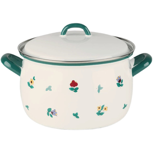 奥地利制Riess欧式田园复古碎花双耳锅 搪瓷马克咖啡杯烤箱烤盘