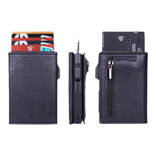 新款卡包卡盒防盗刷钱包男女式超薄证件包金属大容量自动弹出式