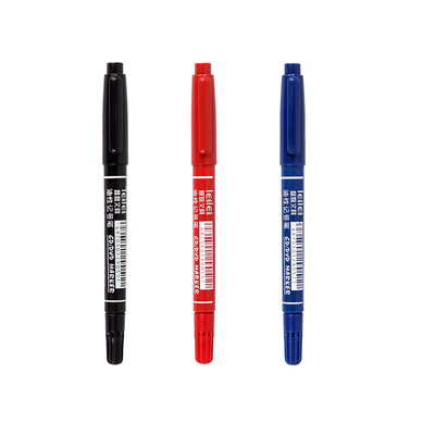 100支装小双头油性记号笔 红色蓝色黑色勾线笔不掉色物流笔马克笔