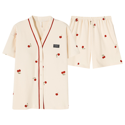 莫代尔女士纯棉开衫夏季睡衣