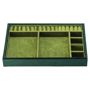 高档丝绒珠宝展示大托盘家用黄金项链戒指陈列看货盘首饰展示摆台