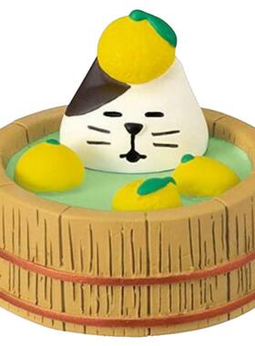 decole日式杂货水果猫咪柚子摆件