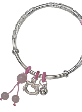 吴越老银铺999足银可爱猫手镯