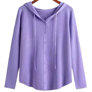 胖mm连帽针织衫大码女装2025秋装抽绳宽松外套时尚遮肚藏肉上衣韩