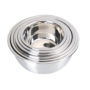 特厚无磁不锈钢大调料缸盆圆形汤盆加深加厚打蛋盆和面盆脸盆包邮