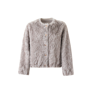 啄木鸟皮毛一体香风外套女士冬季小个子加厚保暖短款毛绒皮草上衣