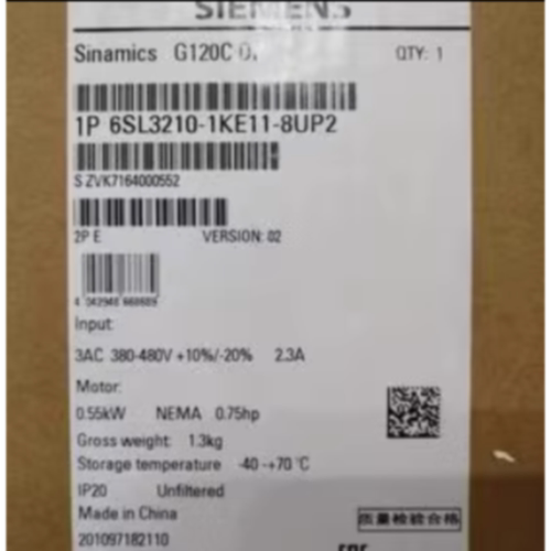 议价6SL3210-1KE11-8UP2 西门子G120C变频器0.55kw新6SL32101KE11