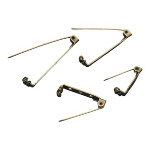 锁头古铜色胸针DIY配件金属一字型别针手工安全扣针复古做旧配件