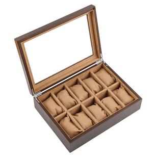 夭桃（饰品）木制天窗手表盒子十格木质首饰手链手串展示盒收纳盒