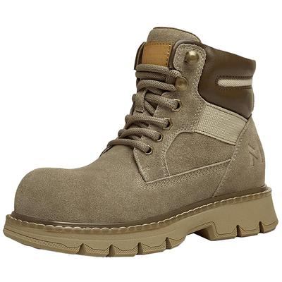 天美意厚底加绒马丁靴大黄靴女鞋子户外工装靴复古短靴冬新款