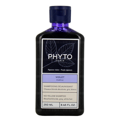 新版！Phyto发朵紫罗兰去黄洗发水250ml漂白/金发/浅色光泽冷光