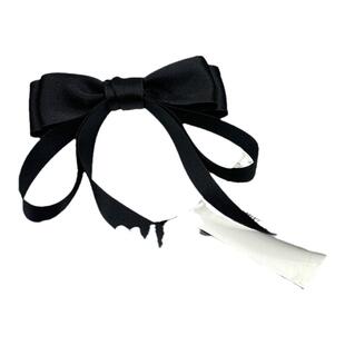 黑色飘带蝴蝶结发夹头饰马尾辫发饰网红弹簧夹一字夹半扎发头饰女