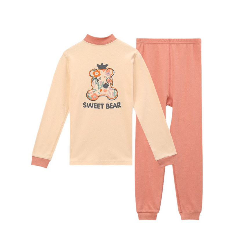 全棉儿童抗菌睡衣套装秋衣家居服