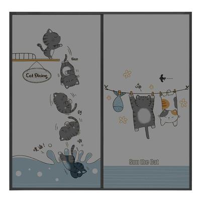 可爱猫咪阳台窗户玻璃贴纸全遮光