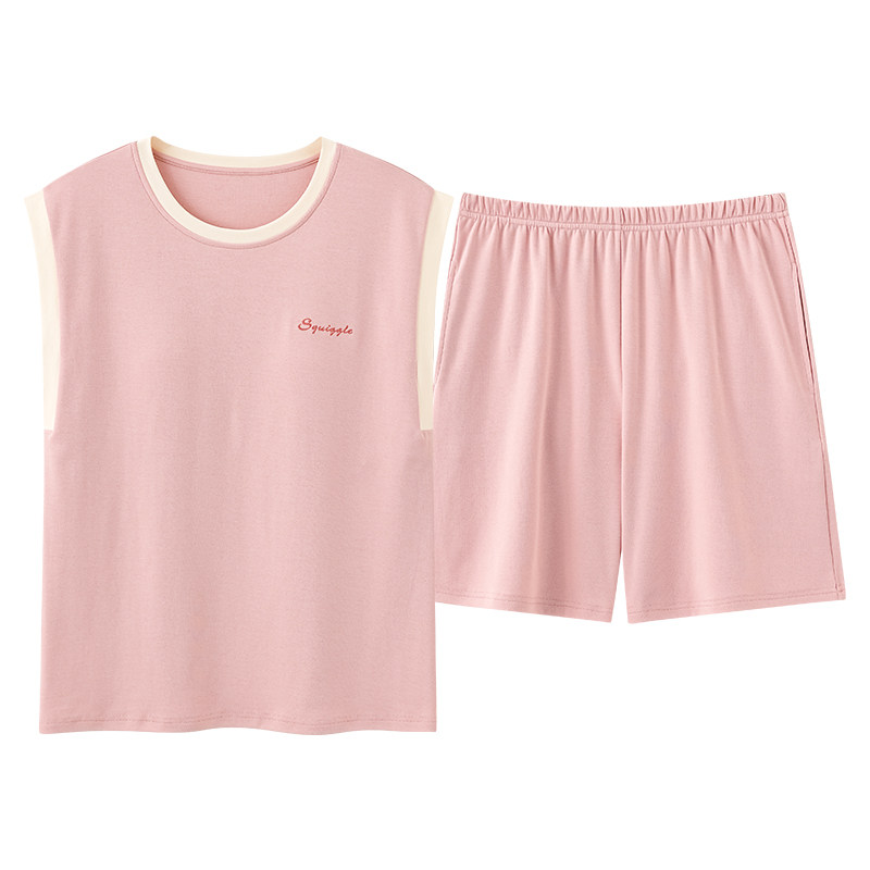 带胸垫纯棉女款背心家居服可外穿