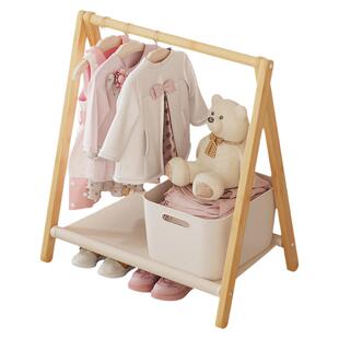 幼儿园简易儿童落地挂衣架宝宝矮款衣帽架卧室飘窗迷你小型晾衣架