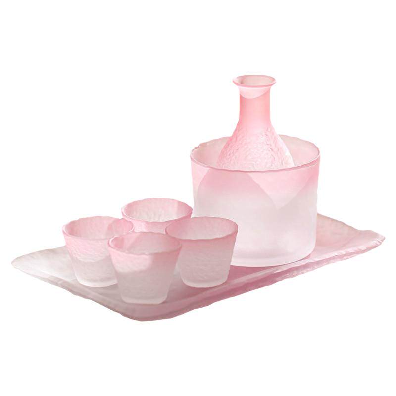 高端妃粉日式玻璃酒具套装