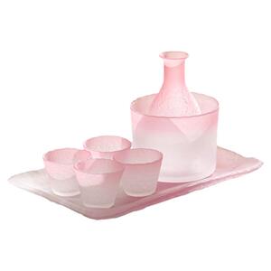 高端妃粉日式玻璃酒具套装