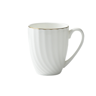 骨瓷金边马克杯水杯茶杯奶杯陶瓷杯咖啡杯子酒店宾馆定制logo印字