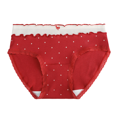 馨帮帮Bra好运红色波点内裤