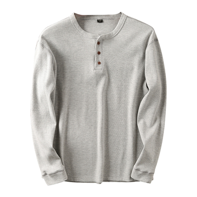 口碑好货！华夫格亨利领男士长袖