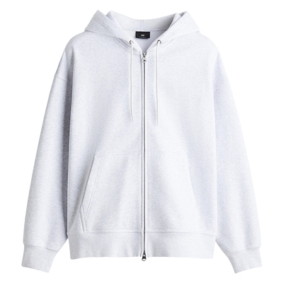 HM男装女装卫衣秋季宽松美式加绒拉链情侣装连帽重磅开衫1240531