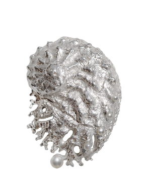 原创胸针手工贝壳珍珠蓝色吊坠