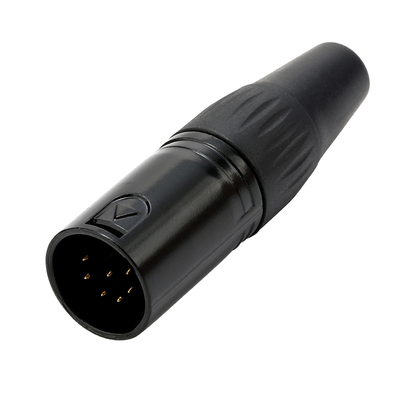 REAN炫黑镀金卡侬七芯平衡插头