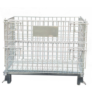 易存折叠式仓储笼铁框储物网物流快递分拣筐周转箱带轮蝴蝶笼金属