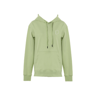 DPLAY白色连帽卫衣落肩宽松薄荷曼绿加绒卫衣上衣女外套情侣装