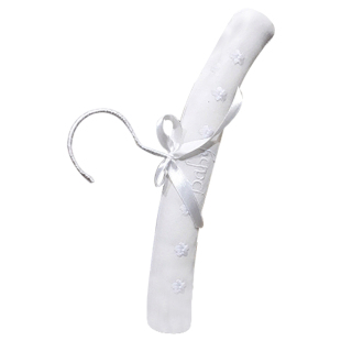 草绵羊居家 26CM 包布衣架布艺刺绣BABY天然亚麻纯棉儿童衣架