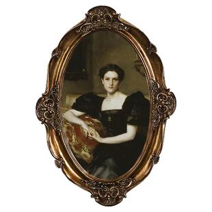 欧式宫廷复古风装饰民宿墙上装饰品挂墙轻奢雕花相框椭圆画框