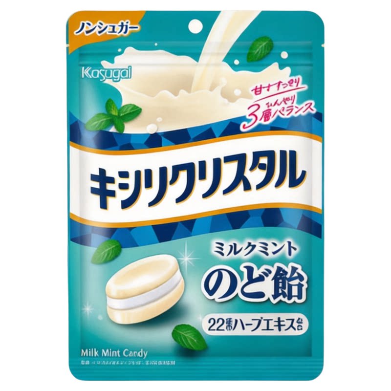 新品日本进口春日井Kasugai牛奶薄荷味润喉糖休闲零食功能糖果