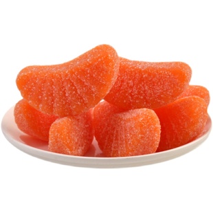 俄罗斯芒果味软糖果喜糖斯拉夫桔子瓣进口年货Q弹橡皮糖500g袋装