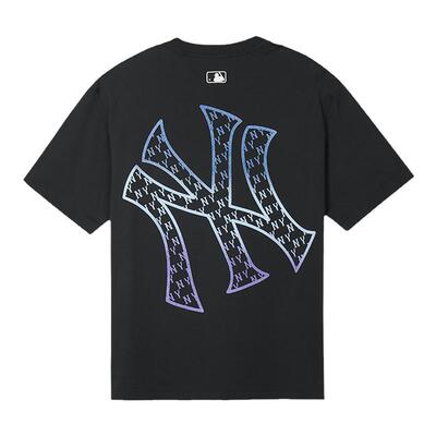 MLB短袖男女NY复古老花渐变印花