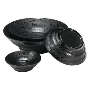 黑色磨砂汤碗餐厅密胺面碗创意浅口大碗商用塑料碗仿瓷汤碗面条碗