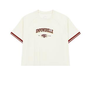 361运动t恤女2026夏季新款宽松休闲短袖上衣薄款印花纯色短T女款