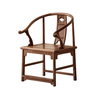 觅见东方新中式明式明清安思远经典实木榫卯茶室书房主人椅圈椅