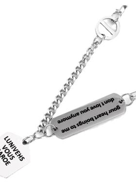 可调节工业风字母情侣挂链