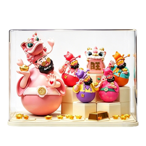 四喜财神含亚克力防尘展示架套装