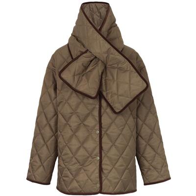 轻薄棉服外套拆卸围巾高级感