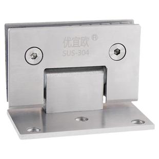 玻璃门合页单边玻璃门夹304不锈钢无框淋浴房铰链180度平开浴室夹