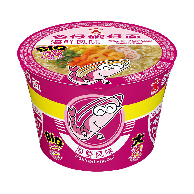 香港公仔面海鲜大碗面即食面