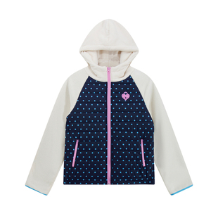 Double L2 撞色波点满印排骨棉服女冬季新款宽松加厚保暖连帽外套