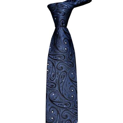 正装蓝色真丝新郎西装结婚领带