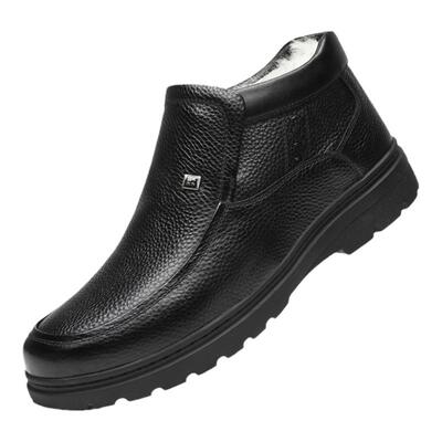 木林森男鞋冬季加绒羊毛爸爸棉鞋